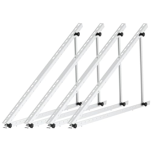 Balkonkraftwerk Halterung aus Aluminium für 100W-600W Solarmodule, 118 cm, 4 Stück, Einstellbarer Neigungswinkel von 0° bis 90° solarpanel halterung pv flachdach pv modul dachhalterungen solarmodule