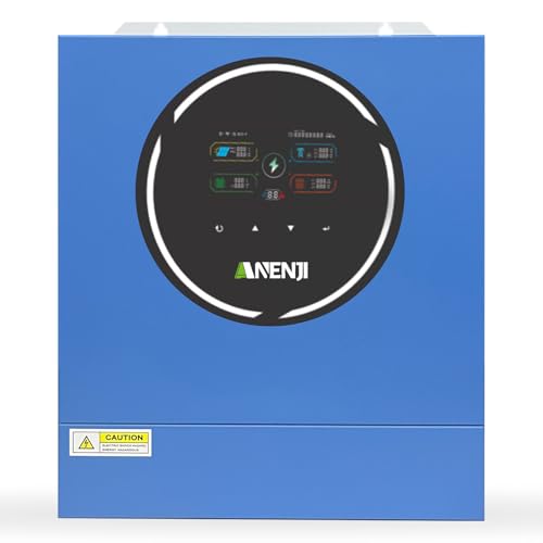 Aninerel 4,2kW Hybrid-Wechselrichter 24Vdc zu 230Vac, Integriertes WiFi-Modul, 2 AC-Ausgänge,PV 60-500Vdc,Off Grid Reine Sinus Welle Solar Wechselrichter 100A MPPT Für Bleisäure-und Lithium-Batterien