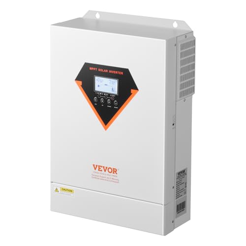 VEVOR Hybrid-Solarwechselrichter, 6kW, All-in-One-Wechselrichter mit reinem Sinus, 48V DC auf 220/230V AC, mit integriertem 120A MPPT-Solarregler, für Blei-Säure-Lithium-Batterien im Off-Grid-System