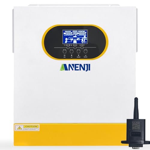 3500W Solar Hybrid Wechselrichter 24Vdc zu 230Vac, Pure Sine Wave, mit 100A MPPT Regler, 98% Wirkungsgrad, Solar und Generatoranschluss, Geeignet für netzunabhängige Systeme im Haushalt