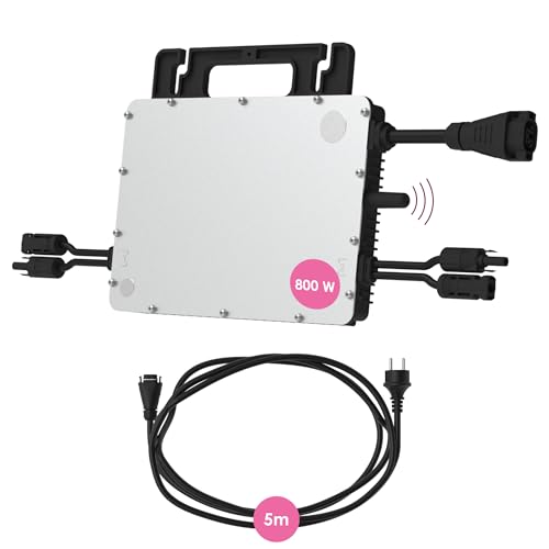 Hoymiles HMS-800W-2T Mikro-Wechselrichter mit integrierter WiFi DTU | inkl. 5m HMS Field Connector Kabel | bis zu 2 PV-Module | 800 Watt | VDE konform | für Balkonkraftwerke
