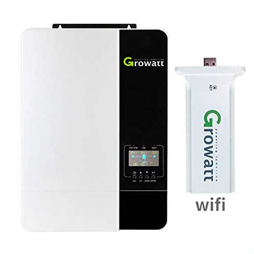 Growatt SPF 5000 W Solar Hybrid Wechselrichter – 48V DC bis 230V AC mit WiFi-Fernüberwachung, 100A MPPT-Solarladeregler und unterstützt 6 parallel geschaltete Wechselrichter