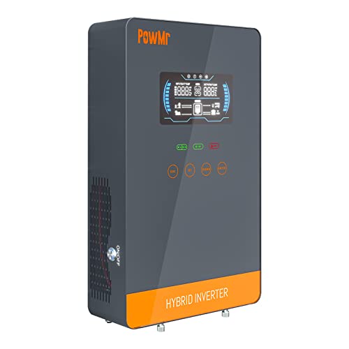 PowMr 4,5KW Hybrid Wechselrichter 24V DC auf 220V/230V AC mit 150A MPPT Solarladeregler Max. PV-Eingang 450V, Arbeit mit Blei-Säure und Lithium Batterien