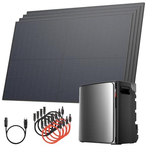 Solarway Balkonkraftwerk 2000Wp / 800W mit 3,8 kWh EcoFlow Stream Ultra X Speicher – Komplettset mit 500W Solarmodulen, Wechselrichter & Zubehör – steckerfertige Mini-Solaranlage für die Steckdose