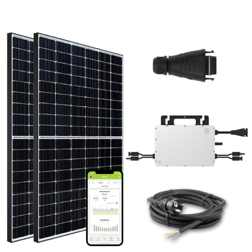 GreenSun Solar - PV 840WP/800W Balkonkraftwerke – Mit JA Solar® 2x420Wp Module und und Hoymiles® HMS-800W-2T Micro-Wechselrichter und BC 5M Kabel