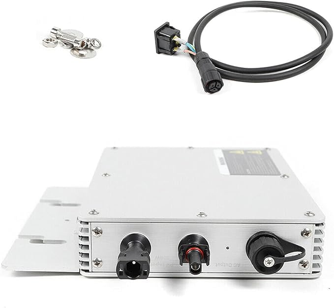 TESUGN Solar-Wechselrichter, WVC-300W Digital Inverter, 220V MPPT Grid Tie Micro-Wechselrichter Wasserdichter Grid-Connect-Wechselrichter für Solarpanel-Balkonkraftwerk, Silber