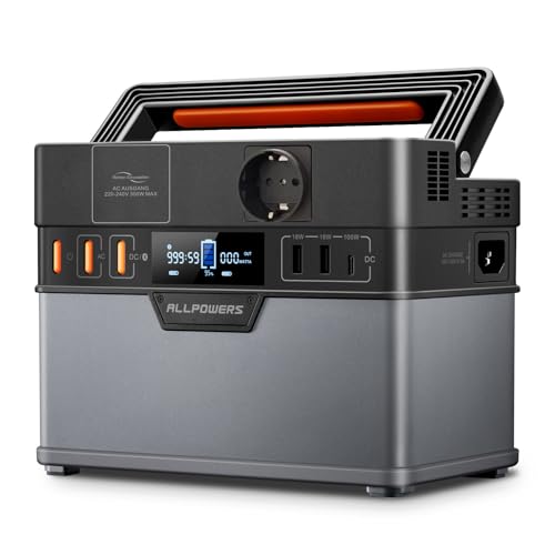 ALLPOWERS Tragbarer Powerstation 288Wh / 78000mAh Mobile Stromversorgung Generatoren 300W Batterie Mobiler Stromspeicher für Garten Party Reise Camping Wohnmobil Notfall