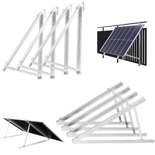 BENY Balkonkraftwerk Halterung 120cm/ 47,3 Zoll, Solarpanel Halterung Winkel Einstellbar 0-90°, Solarmodul Halterung für Flachdächer, Gärten und Balkone (2 Paar)