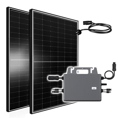 Balkonkraftwerk 1170W Solaranlage Komplettset mit 800W Tsun Micro Wechselrichter WiFi, 2X 450W Bifazial Solarmodule Black Frame für Haus Dach Terrasse Garten PV Anlage