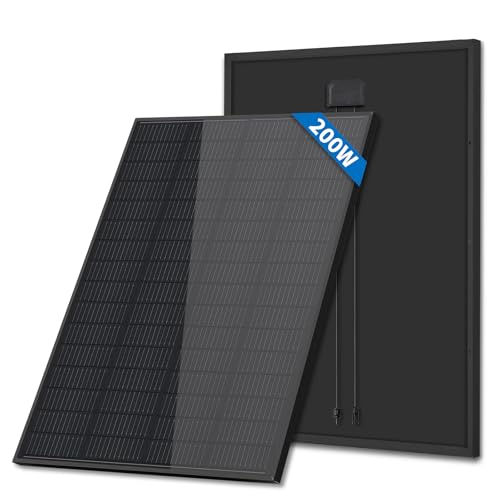FIREFLY ENERGY Solarmodul 200w, Komplett Schwarz Monokristallin Photovoltaik 200 watt Solarpanel für Wohnmobil, Balkonanlage, Gartenhäuse, Boot