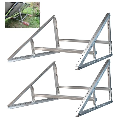 SAVOLAR Solarmodul Halterung 2 Stück, Aluminium & Edelstahl, Wandmontage, für Balkonkraftwerk bis 117cm, verstellbarer Winkel 0-90°, kompatibel mit Solarmodulen 100W-600W Breite