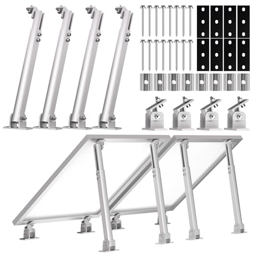 Balkonkraftwerk Solarmodul 2 Paneele SET 15°-30° solarpanel halterung Flachdach Verstelbar Photovoltaik Universal Wand Flachdachmontage for 100W-600W, PV Module Einfache Befestigung