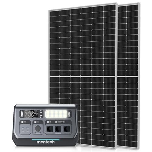 OUBO Mentech Balkonkraftwerk 4-in-1 Powerstation Grid m.600/800W Mikro-Wechselrichter, 2048Wh Speicher u. 820W Photovoltaik Solarpanel. Input PV DC 18-100V 1200W + AC 230V 1500W super schnell aufladen