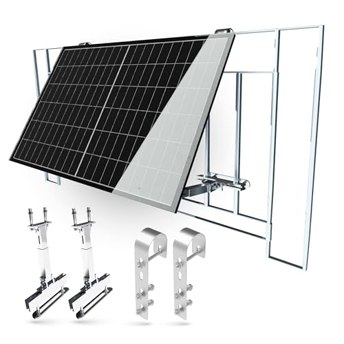 Sovinar Balkonkraftwerk Halterung – Stabile Befestigung für Solarpanele auf Balkongeländern | Anpassbarer Neigungswinkel 0° & 10-30° | Montagekit inklusive (0% MwSt. nach §12 Abs. 3 UStG)