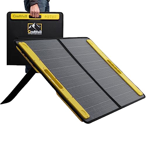 Craftfull Solarpanel faltbar 60w 100w 200w 300w - Solartasche Outdoor - Solarmodul für tragbare Powerstation - Balkonkraftwerk - Solaranlage mit 3 x USB Anschluss - Camping Solargenerator (100 Watt)
