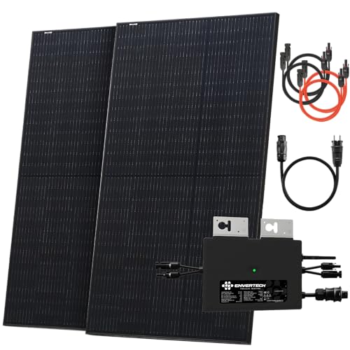 Solarway® 1000W Balkonkraftwerk 800W komplett Steckdose - neuester 800 Watt Wechselrichter - Solaranlage Komplettset - 500W Solarmodule & Envertech & Zubehör
