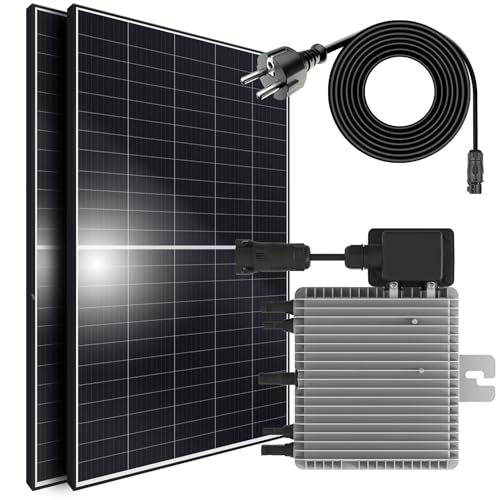 Solaranlage Balkonkraftwerk Set 1100W/600-800W, Monokristallin, (Deye Micro Inverter 600W Upgradebar auf 800W, 5m Anschlusskabel, Solarkabel, Balkon Mini-PV Anlage) genehmigungsfrei Photovoltaikanlage