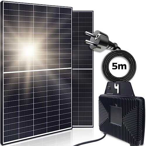 Solaranlage Balkonkraftwerk Set 830 W/600W, Monokristallin, (Beny Micro Inverter 600W, 5m Anschlusskabel, Solarkabel, Balkon Mini-PV Anlage), genehmigungsfrei Solarpanel Solarmodul Photovoltaikanlage