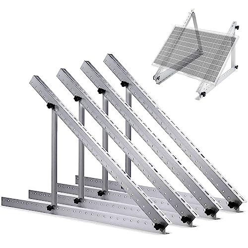 Solarmodul Halterung,Solarmodule Montageset Aufständerung 15°-30°,Photovoltaik Halterungen, für 100W-600W Flachdach Wandmontage Photovoltaik Balkon ((2 Paar) 45 Zoll Solarmodul Halterung)