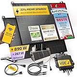 Solakon 900W Balkonkraftwerk mit Halterung (Balkon) - Balkonkraftwerk 800W komplett Steckdose - 800 Watt Wechselrichter - Solaranlage Komplettset - 450W bifaziale Solarmodule inkl. Zubeh&ouml;r - 5m Kabel