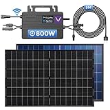 900 W Balkon-Kraftwerk, Komplettes Steckdosen-Solarsystem, Komplettset 2 X 450 W N-Typ-Solarmodul, Vaysunic-Wechselrichter Mit App/WiFi Zubeh&ouml;R Plug & Play, Genehmigungsfrei (Ohne Halterung)