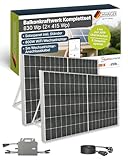 SCHWAIGER Balkonkraftwerk Komplettset 830 Wp I 2&times; 415 Wp Solarpanels inkl. St&auml;nderwerk, 800W WiFi Wechselrichter, 5m Anschlusskabel I Plug & Play Solaranlage Photovoltaik f&uuml;r Balkon & Garten