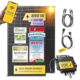 Solakon&reg; 900W Balkonkraftwerk - Balkonkraftwerk 800W komplett Steckdose - neuester 800 Watt Wechselrichter - Solaranlage Komplettset - 450W bifaziale Solarmodule inkl. Zubeh&ouml;r - 10m Kabel