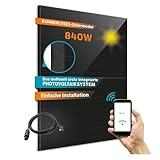 KAISER&reg; 800W Balkonkraftwerk Photovoltaikanlage inkl. Wechselrichter - Solaranlage Komplettset im All Black Design - Plug and Play Solarmodule - inkl. Zubeh&ouml;r & 7m Kabel per App steuern