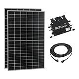 pro.tec Balkonkraftwerk Brusson 800 W Komplettset mit 2x400W Solaranlage mit Wechselrichter mit App und WIFI Solarmodulen 10m Kabel Photovoltaik Plug Play