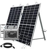 Balkonkraftwerk 1170W Komplett Steckdose mit Halterung &ndash; 2&times;450W Bifaziale Solarmodule Schwarz, Micro Wechselrichter 800 W with 5 m AC Cable &ndash; Balkon Solaranlage Komplettset, Steckersolaranlage