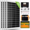 ECO-WORTHY 2 kW·h Solarsystem 480W 12V mit Wechselrichter und Batterie Netzunabhängig für Wohnmobil: 4 Stücke 120W Solarmodul + 60A Laderegler + 1 Stücke 100Ah Lithiumbatterie + 1100W Wechselrichter