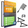 Balkonkraftwerk 800W Komplettset Steckdose, VDE zertifiziert, Flachdach-Halterung, 2 PV-Module 405 Watt, 800W AP Wechselrichter upgradebar 800 Watt (Flachdach Halterung - 5m Anschlusskabel)…