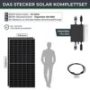 Solarway Balkonkraftwerk 1000W Komplett Steckdose, 600/800W Ausgang ist einstellbar, 2 x 500W JaSolar-Module, 1 x Hoymiles HM800 Wechselrichter mit Zubehör, Plug&Play – Bild 6