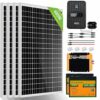 ECO-WORTHY 2.72kW·h Solarsystem, 680W 12V Solaranlage Komplettset für Wohnmobil: 4 Stücke 170W Solarmodul 40A MPPT Laderegler 2 Stücke 100Ah Lithiumbatterie 2000W Wechselrichter