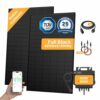 Powerness® 810Wp Balkonkraftwerk 800W Komplett Steckdose, 405Wpx2 Full Black Solarmodule, Growatt 800W Wechselrichter mit 5m Kabel und 2x2m MC4 Solarkabel Solaranlage Komplettset