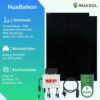 NuaSol Balkonkraftwerk 830W Solarmodul (2x415W) | 800W Wechselrichter | All Black Photovoltaik Solaranlage Steckfertig WIFI Smart | Plug & Play | inkl. Balkongeländehalterung eckig – Bild 2