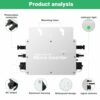 Wechselrichter 800W Wechselrichter Balkonkraftwerk Micro Wechselrichter 800W 4 Module PV Wechselrichter 800W Microwechselrichter IP65 Wasserdicht mit WiFi Mobiltelefon Überwachungssystem. – Bild 5