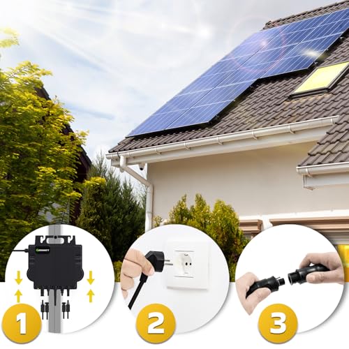 SUNNIVA® Balkonkraftwerk FULL BLACK BIFACIAL 1196W/800W Solaranlage Mit ...