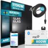 SUNNIVA® 1196W/800W Solaranlage Balkonkraftwerk Micro Inverter Fox ESS Set Monokristallin genehmigungsfrei Solarpanel Solarmodul Photovoltaikanlage