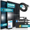SUNNIVA® 1144W Balkonkraftwerk 800W komplett Steckdose - TSUN 800W Wechselrichter - Komplettset PV Solaranlage - 2x 440W BIFAZIAL Black Frame Solarmodule - inkl. 5m Kabel - WIFI Bluetooth