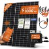 Solarway® 1000W Balkonkraftwerk 800W komplett Steckdose - neuester 800 Watt Wechselrichter - Solaranlage Komplettset - 500W Solarmodule & Envertech & Zubehör