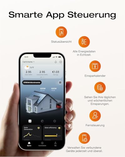 Solarway® 1000Wp / 800W Balkonkraftwerk komplett Steckdose - neuester EcoFlow Stream 800 Watt Wechselrichter - Solaranlage Komplettset - 500W bifaziale Black Solarmodule & EcoFlow & Zubehör – Bild 10