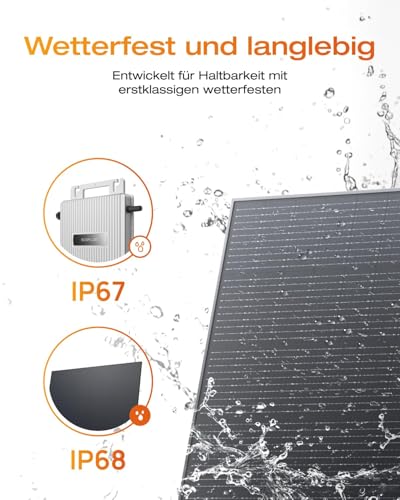 Solarway® 1000Wp / 800W Balkonkraftwerk komplett Steckdose - neuester EcoFlow Stream 800 Watt Wechselrichter - Solaranlage Komplettset - 500W bifaziale Black Solarmodule & EcoFlow & Zubehör – Bild 6
