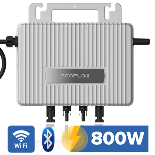 SUNNIVA® 1840W Balkonkraftwerk BIFAZIAL FULLBLACK komplett Steckdose ECOFLOW 800W Wechselrichter, PV Solaranlage, 4x 460W Glas-Glas Solarmodule, inkl. 5m Kabel, Bluetooth WIFI, Komplettset – Bild 3