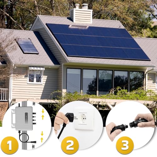 SUNNIVA® 1840W Balkonkraftwerk BIFAZIAL FULLBLACK komplett Steckdose ECOFLOW 800W Wechselrichter, PV Solaranlage, 4x 460W Glas-Glas Solarmodule, inkl. 5m Kabel, Bluetooth WIFI, Komplettset – Bild 4