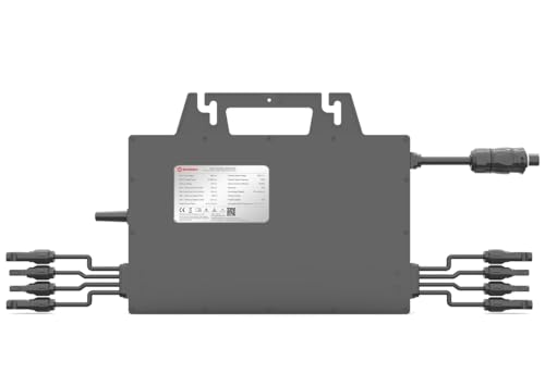 Mikrowechselrichter Set 2400W mit 5m Kabel, Inverter für Balkonkraftwerk für 4 PV Module, einstellbare Leistung 600W/800W, WLAN & Bluetooth, Schwarz – Bild 4