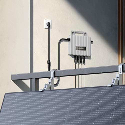 Balkonkraftwerk 1300W Solaranlage mit 800W Ecoflow Stream Micro Wechselrichter WiFi Bluetooth, Glas-Glas Solarmodule 2X 500W Bifazial Vollschwarz, Photovoltaik PV Anlage für Haus Dach Terrasse Balkon – Bild 6