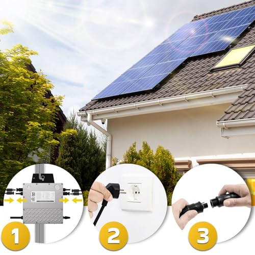 SUNNIVA 2000W Balkonkraftwerk BIFAZIAL FULLBLACK komplett Steckdose BENY 800W Wechselrichter, PV Solaranlage, 4x 500W Glas-Glas Solarmodule, inkl. 5m Kabel, WIFI, Komplettset – Bild 4