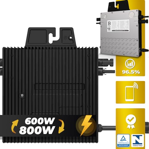 SUNNIVA 1000W Balkonkraftwerk BIFAZIAL FULLBLACK komplett Steckdose BENY 800W Wechselrichter, PV Solaranlage, 2x 500W Glas-Glas Solarmodule, inkl. 5m Kabel, WIFI, Komplettset – Bild 3