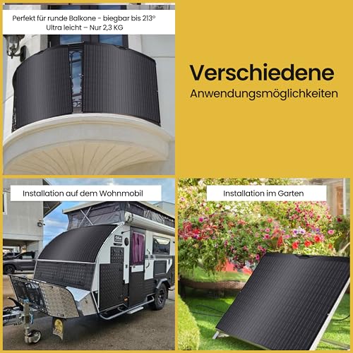 Vitavelle 880W Balkonkraftwerk Set, 8X110W ultraleichte flexible Solarpaneele – 800W WIFI-Wechselrichter, komplett Steckdose Photovoltaik-System – Bild 3